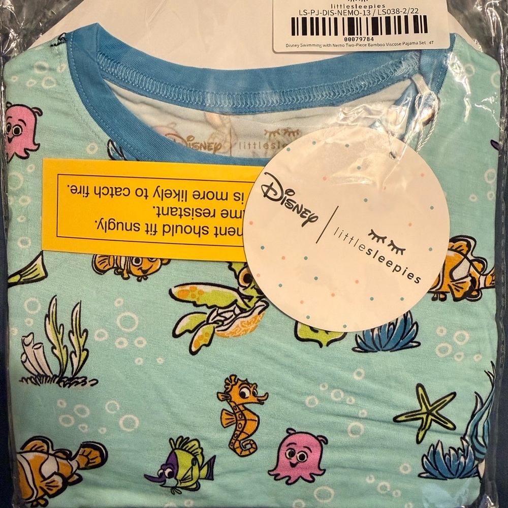 Little Sleepies Aqua Disney Kids Pajama Set